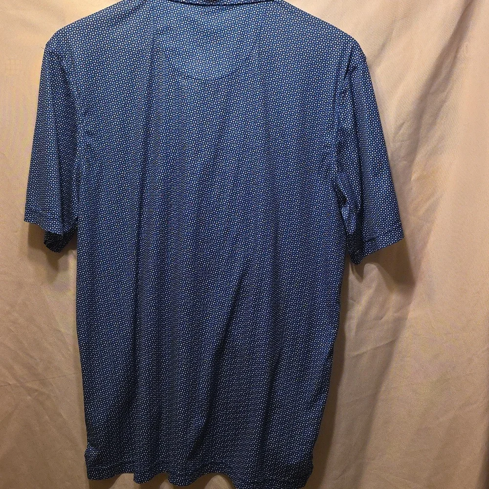 Straight Down Blue Patterned Shirt Mens Medium (Matt #30) - Picture 6 of 6